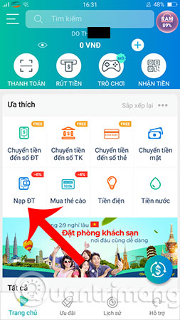 Nạp tiền điện thoại 