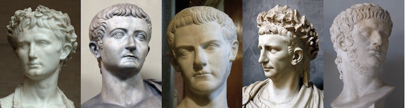 Augustus, Tiberius, Caligula, Claudius, and Nero