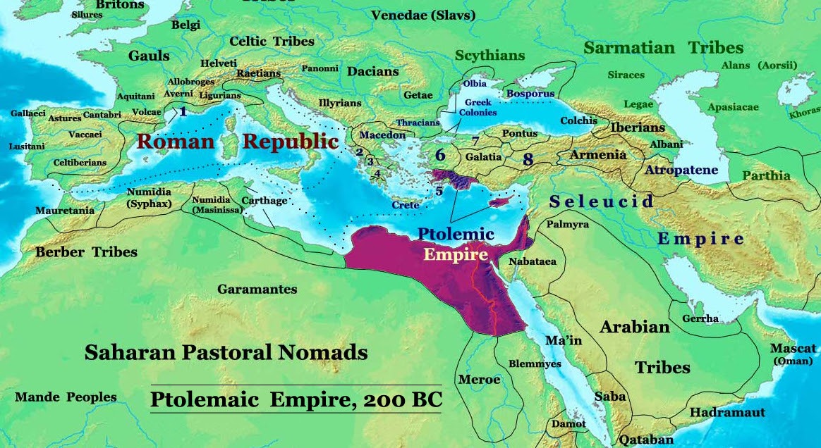 Ptolemaic Empire in 200 BC