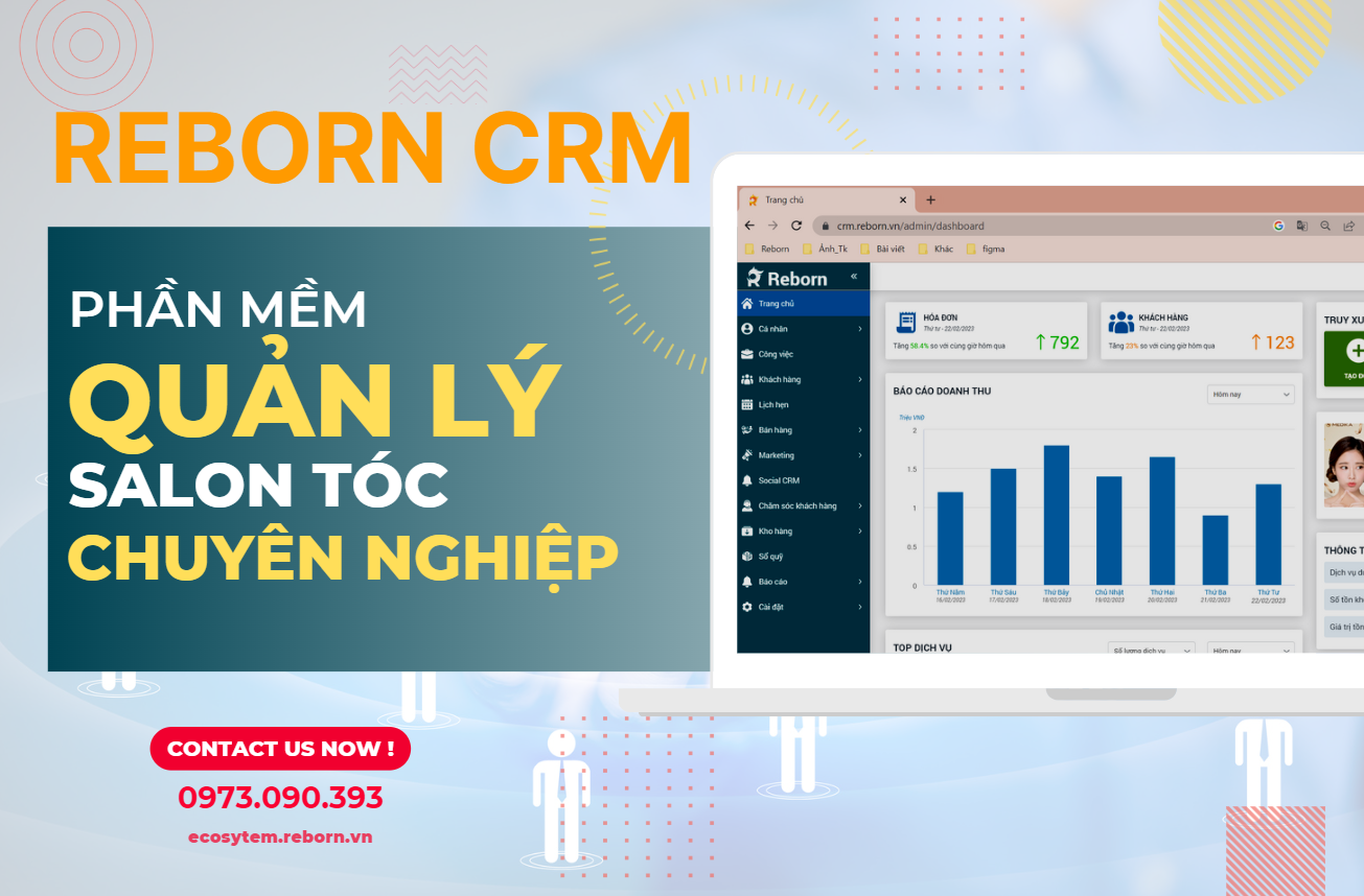 Reborn CRM - Phần mềm quản lý Salon tóc